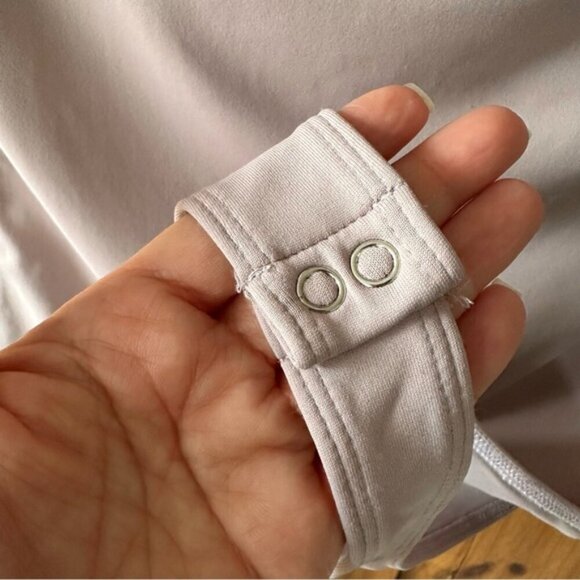 NWT Forever 21 Off Shoulder Short Sleeve Bodysuit Double Lined Thong Mauve - L - Picture 6 of 12